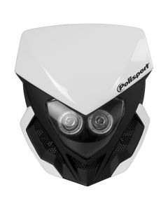 Polisport Headlight Lookos + Battery - White / Black Matte
